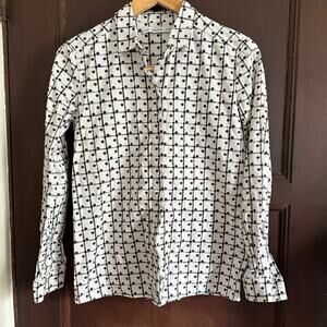 & OTHER STORIES | Windowpane Plaid Polka Dot Button Down Blouse | Size 4